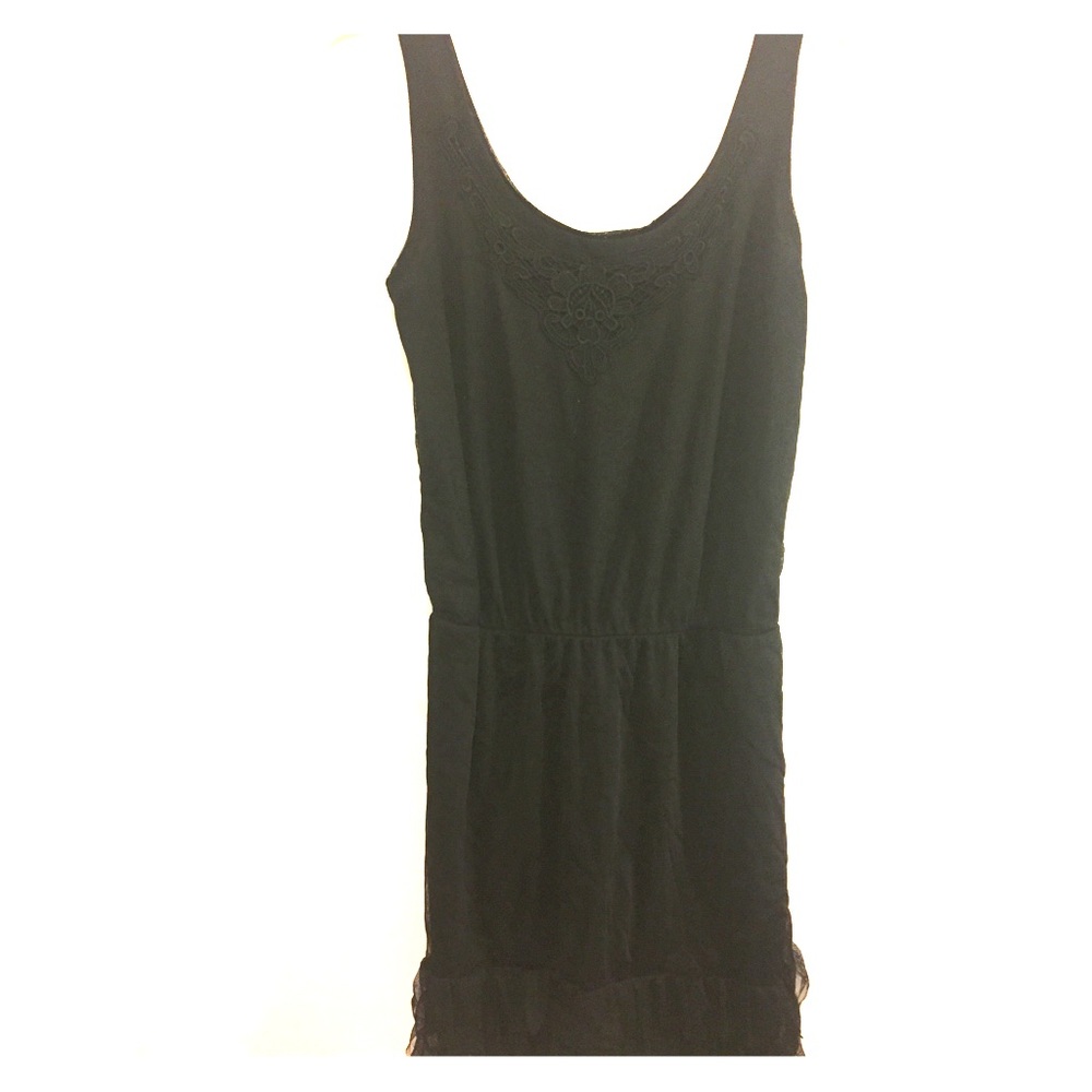 Black tulle material dress